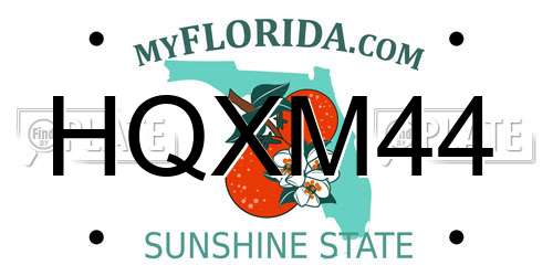 HQXM44 Florida License Plate