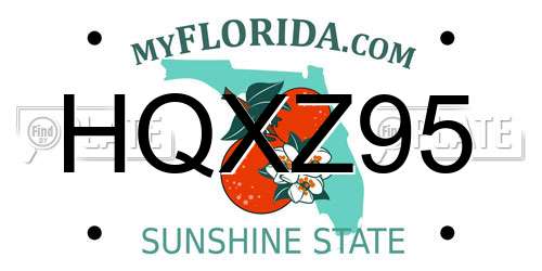 HQXZ95 Florida License Plate
