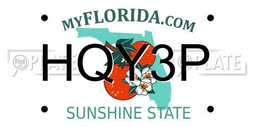 HQY3P Florida License Plate