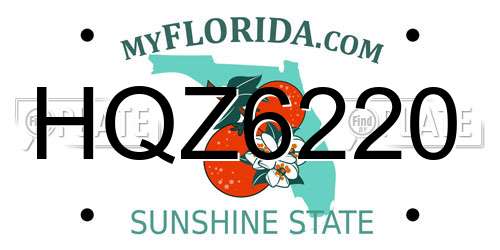 HQZ6220 Florida License Plate
