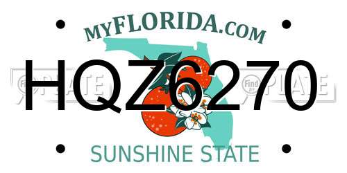 HQZ6270 Florida License Plate