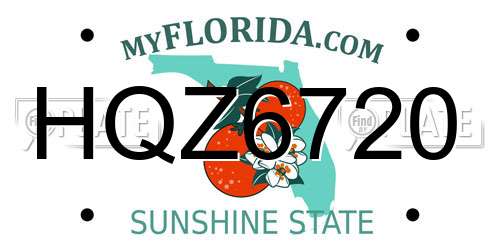 HQZ6720 Florida License Plate