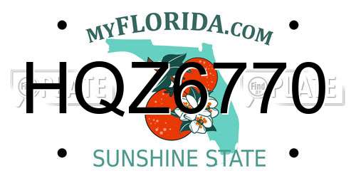 HQZ6770 Florida License Plate