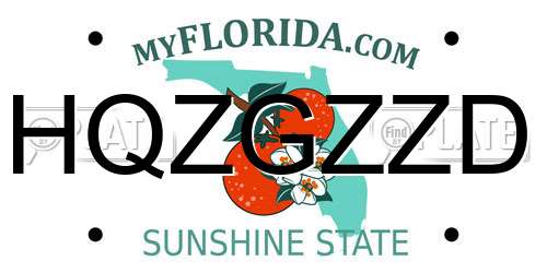 HQZGZZD Florida License Plate