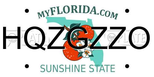HQZGZZO Florida License Plate
