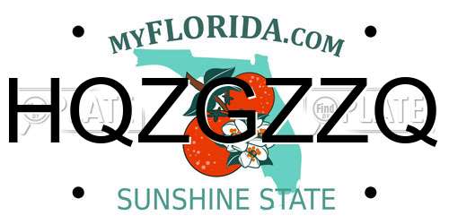 HQZGZZQ Florida License Plate