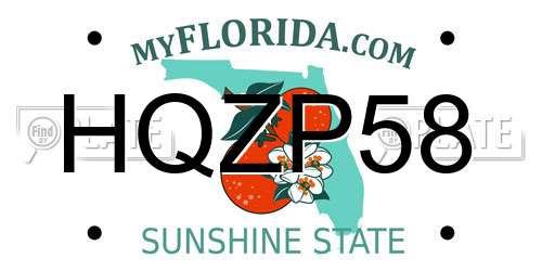 HQZP58 Florida License Plate