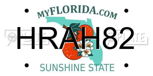 HRAH82 Florida License Plate