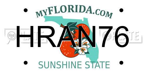 HRAN76 Florida License Plate