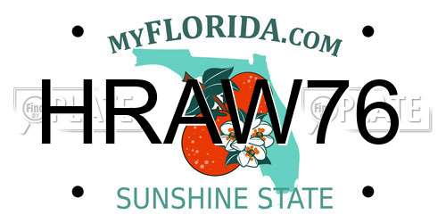 HRAW76 Florida License Plate