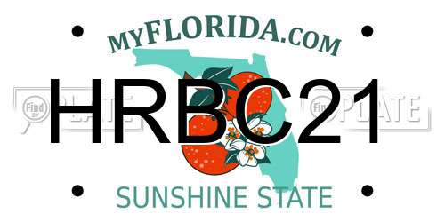 HRBC21 Florida License Plate