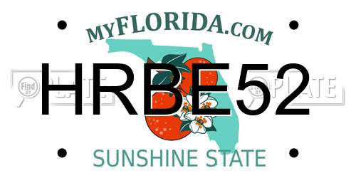 HRBE52 Florida License Plate