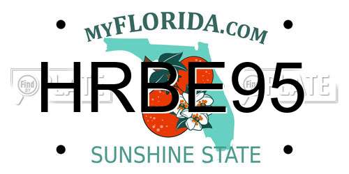 HRBE95 Florida License Plate