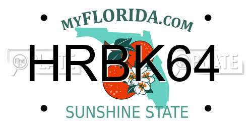 HRBK64 Florida License Plate