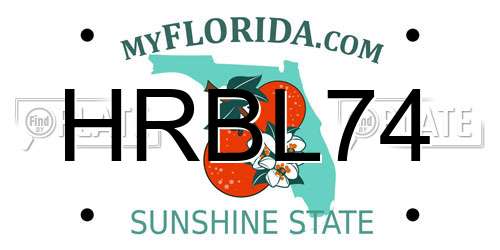 HRBL74 Florida License Plate