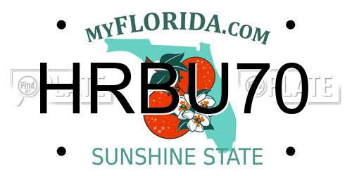 HRBU70 Florida License Plate
