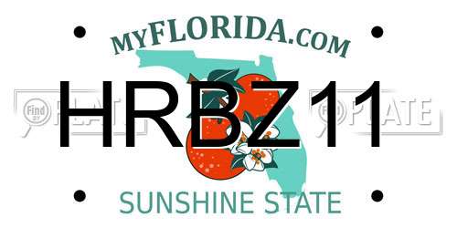 HRBZ11 Florida License Plate