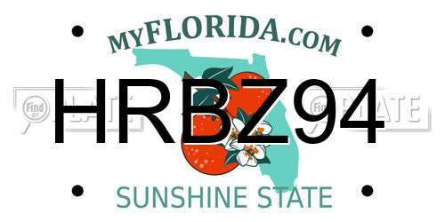 HRBZ94 Florida License Plate