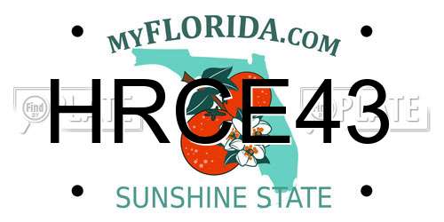 HRCE43 Florida License Plate