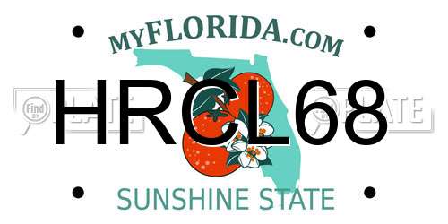 HRCL68 Florida License Plate