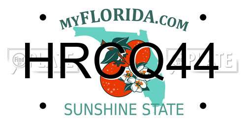 HRCQ44 Florida License Plate