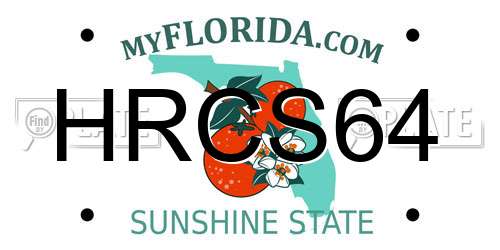 HRCS64 Florida License Plate