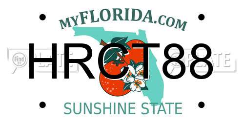 HRCT88 Florida License Plate