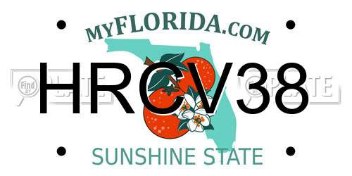 HRCV38 Florida License Plate