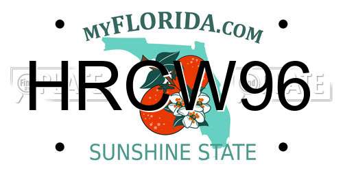 HRCW96 Florida License Plate