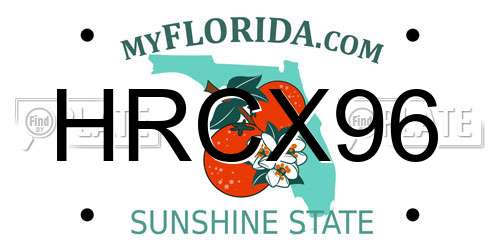 HRCX96 Florida License Plate