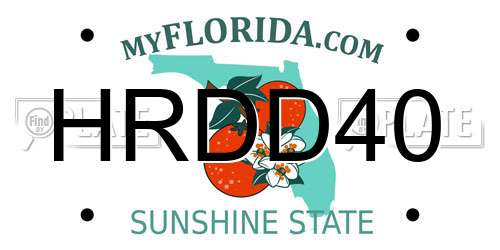 HRDD40 Florida License Plate