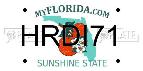 HRDI71 Florida License Plate