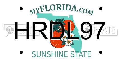 HRDL97 Florida License Plate