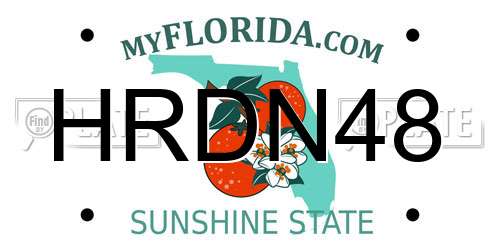 HRDN48 Florida License Plate