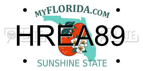 HREA89 Florida License Plate