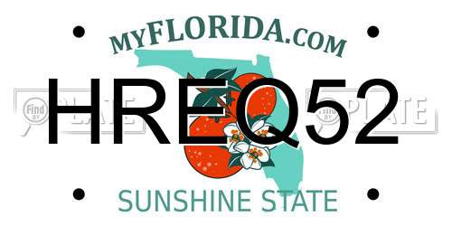 HREQ52 Florida License Plate