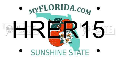 HRER15 Florida License Plate