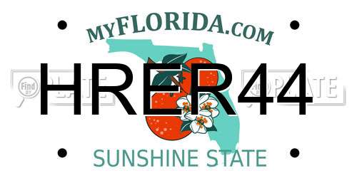 HRER44 Florida License Plate