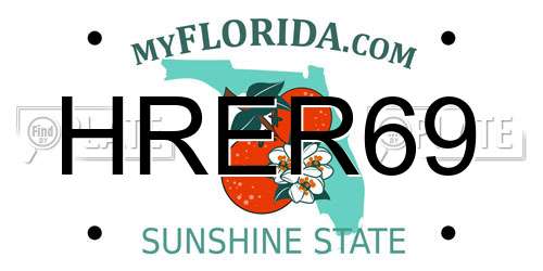 HRER69 Florida License Plate