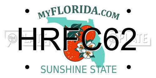 HRFC62 Florida License Plate