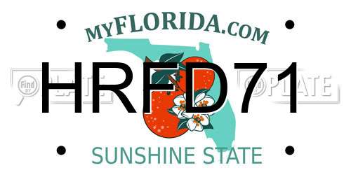 HRFD71 Florida License Plate