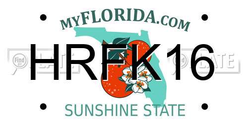 HRFK16 Florida License Plate