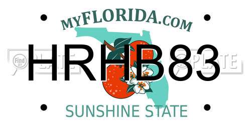 HRHB83 Florida License Plate