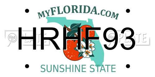 HRHF93 Florida License Plate