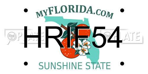 HRIF54 Florida License Plate