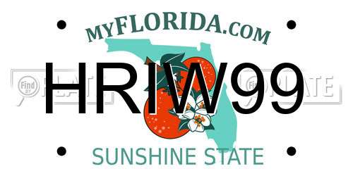 HRIW99 Florida License Plate
