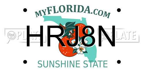 HRJ8N Florida License Plate