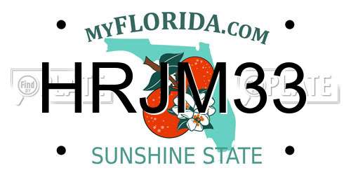 HRJM33 Florida License Plate
