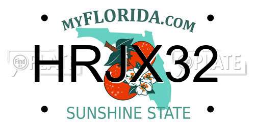 HRJX32 Florida License Plate