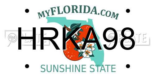 HRKA98 Florida License Plate